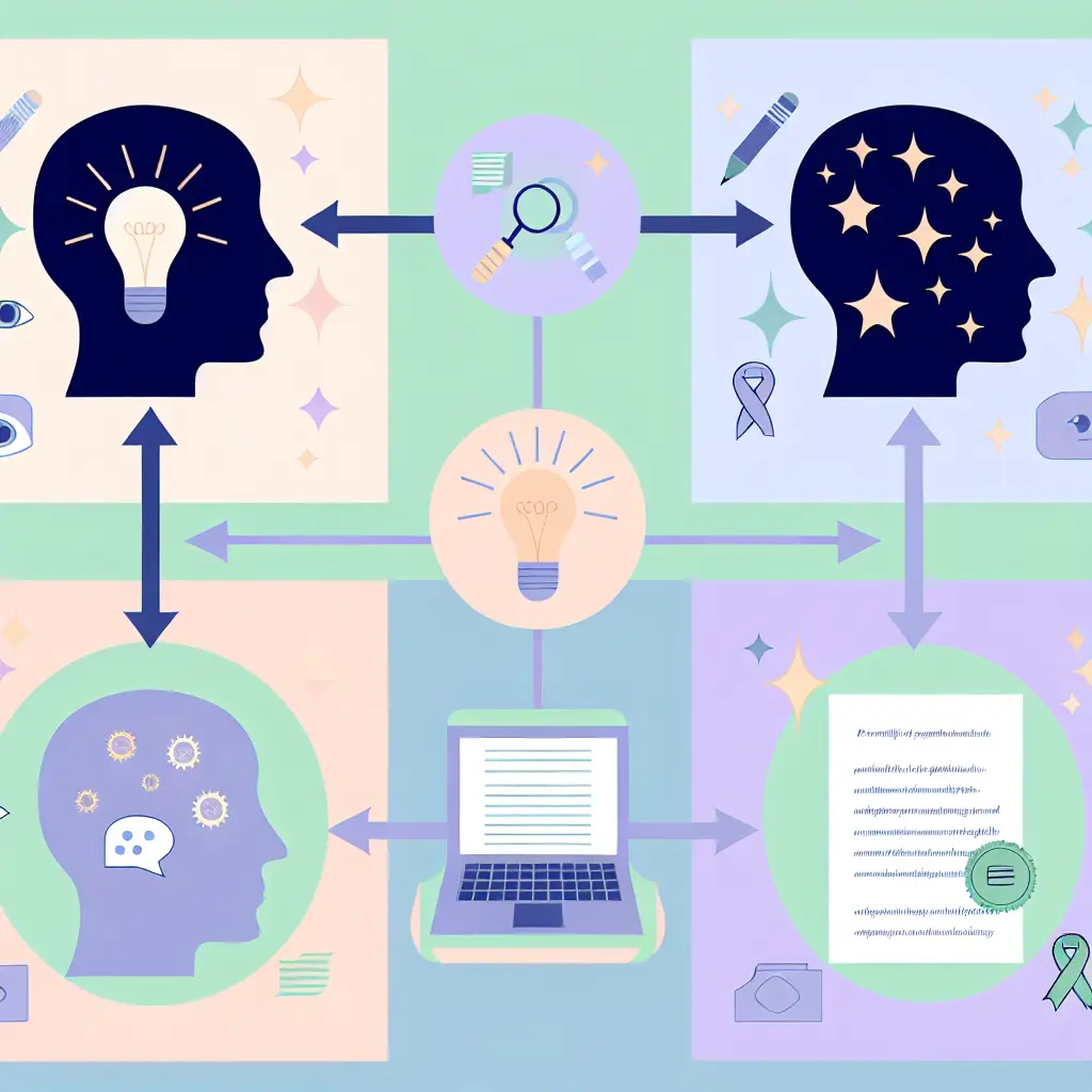 Visual flowchart showing ethical AI-human collaboration process in academic writing